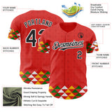 Custom Red Black-White Cinco de Mayo Fiesta Cactus Authentic Baseball Jersey