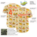 Custom Yellow Orange-White Cinco de Mayo Fiesta Mexican Folk Art Taco Authentic Baseball Jersey