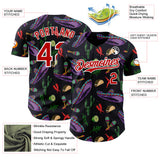 Custom Black Red-White Cinco de Mayo Cactus Taco Maracas Sombrero Authentic Baseball Jersey