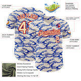 Custom Cream Blue-Red Japanese Wave Authentic Baseball Jersey