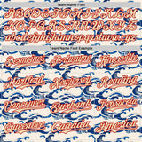 Custom Cream Blue-Red Japanese Wave Authentic Baseball Jersey