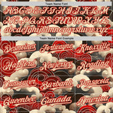 Custom City Cream Black-Red Japanese Wave Split Authentic Baseball Jersey