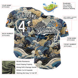 Custom Blue White-Black Japanese Wave Authentic Baseball Jersey