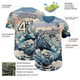 Custom Blue City Cream-Navy Japanese Wave Authentic Baseball Jersey