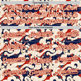 Custom Cream-Red Japanese Wave Authentic Baseball Jersey