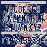 Custom Blue Navy-White Japanese Pastel Wave Authentic Baseball Jersey