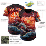 Custom Orange-White Japanese Wave Authentic Baseball Jersey