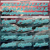Custom Pink Teal-White Japanese Wave Authentic Baseball Jersey