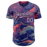 Custom Purple Light Purple-Black Japanese Wave Authentic Baseball Jersey