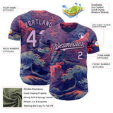 Custom Purple Light Purple-Black Japanese Wave Authentic Baseball Jersey