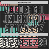 Custom Black-White Geometric Patchwork Asymmetry Authentic Baseball Jersey