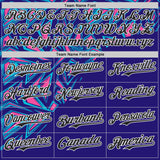 Custom Dark Purple Black-White Geometric Patchwork Asymmetry Authentic Baseball Jersey