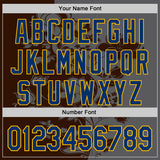 Custom Steel Gray US Navy Blue Brown-Gold Geometric Color Block Asymmetry Tropical Floral Authentic Baseball Jersey