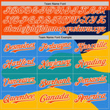 Custom Orange Blue Yellow-White Geometric Patchwork Asymmetry Wave Color Block Authentic Baseball Jersey