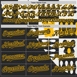 Custom White Black-Gold Geometric Patchwork Asymmetry Authentic Baseball Jersey
