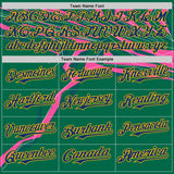 Custom Green US Navy Blue Hot Pink-Gold Geometric Patchwork Asymmetry Authentic Baseball Jersey