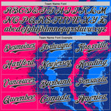 Custom Pink Black Blue-White Geometric Patchwork Asymmetry Fluid Swirl Splatter Authentic Baseball Jersey