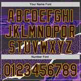 Custom Purple Brown Black-Gold Geometric Patchwork Asymmetry Torn Authentic Baseball Jersey