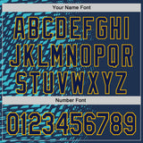 Custom Blue Navy-Gold Geometric Patchwork Asymmetry Authentic Baseball Jersey