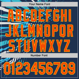Custom Blue Orange-Gold Geometric Patchwork Asymmetry Authentic Baseball Jersey