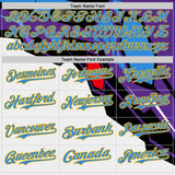 Custom Black Electric Blue Purple Red-Gold Geometric Patchwork Asymmetry Authentic Baseball Jersey