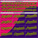 Custom Purple Green Hot Pink-Gold Geometric Patchwork Asymmetry Authentic Baseball Jersey
