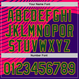 Custom Purple Green Hot Pink-Gold Geometric Patchwork Asymmetry Authentic Baseball Jersey