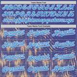 Custom Blue Electric Blue Cream-White Geometric Patchwork Asymmetry Authentic Baseball Jersey
