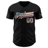 Custom Black Vintage USA Flag White-Red USA 250 Patriotic Authentic Baseball Jersey