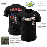 Custom Black Vintage USA Flag White-Red USA 250 Patriotic Authentic Baseball Jersey