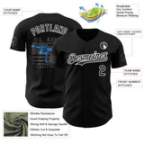 Custom Black-White USA 250 Flag Patriotic Army Authentic Baseball Jersey
