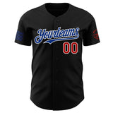 Custom Black Red White-Royal USA 250 Flag Patriotic Army Authentic Baseball Jersey