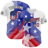 Custom White USA Flag-Black USA 250 American Soldier Authentic Baseball Jersey