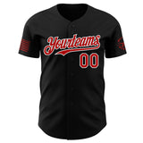 Custom Black Red-White USA 250 American Flag Grim Reaper Skull Authentic Baseball Jersey