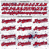 Custom White Fire Red-Navy USA 250 American Flag Music Skull Authentic Baseball Jersey