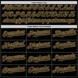 Custom Black-Old Gold USA 250 Ouroboros Skull Authentic Baseball Jersey