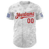 Custom White-Red USA 250 Distressed Patriotic Authentic Baseball Jersey