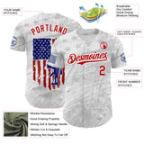 Custom White-Red USA 250 Distressed Patriotic Authentic Baseball Jersey