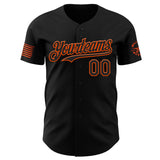 Custom Black-Orange USA 250 Tactical Soldier Flame Authentic Baseball Jersey
