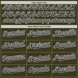 Custom Olive Black-White USA 250 American Flag Authentic Baseball Jersey