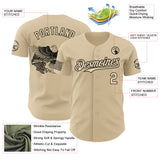 Custom City Cream-Black USA 250 American Flag & Eagle Authentic Baseball Jersey