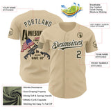 Custom City Cream Olive-White USA 250 American Flag Tactical Military Authentic Baseball Jersey