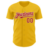 Custom Yellow Red-White Funky Cartoon Skull Cat Authentic Baseball Jersey