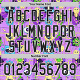 Custom Purple Black-White Psychedelic Trippy Smile Authentic Baseball Jersey