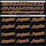 Custom Black Purple-Yellow Psychedelic Neon Trippy Mushroom Authentic Baseball Jersey