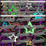 Custom Black-White Psychedelic Trippy Swirl Neon Star Authentic Baseball Jersey