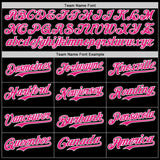 Custom Black Hot Pink-White Psychedelic Trippy Cyber Y2K Emo Goth Anime Authentic Baseball Jersey