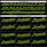 Custom Black-Neon Green Trippy Neon Monster Skull Authentic Baseball Jersey