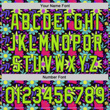 Custom Black-Neon Green Psychedelic Trippy Flower Authentic Baseball Jersey