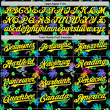 Custom Black-Light Yellow Psychedelic Trippy Frog Authentic Baseball Jersey